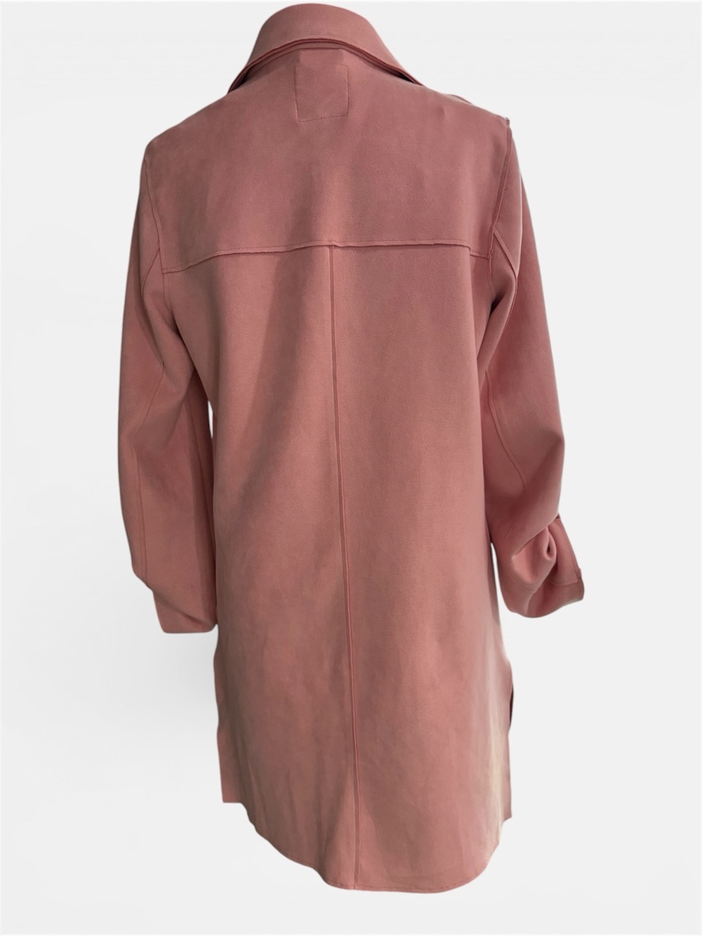 Faux suede long sleeve pink jacket with pockets Sybilla Size XS - Picture 2 of 4